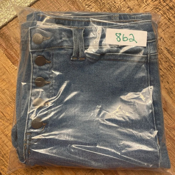 MASON & BELLE flare jeans size 6 exposed buttons denim - Picture 10 of 10